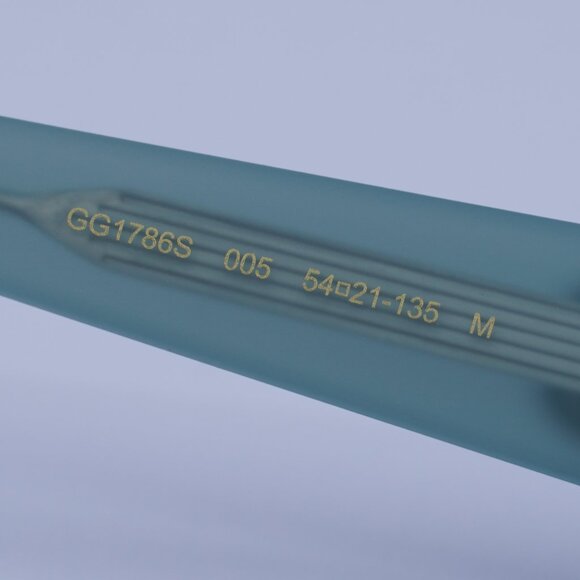 Gucci GG1786S 005 Sunglasses Light Green Rectangle Frame, Blue/Green Lenses - Picture 8 of 11